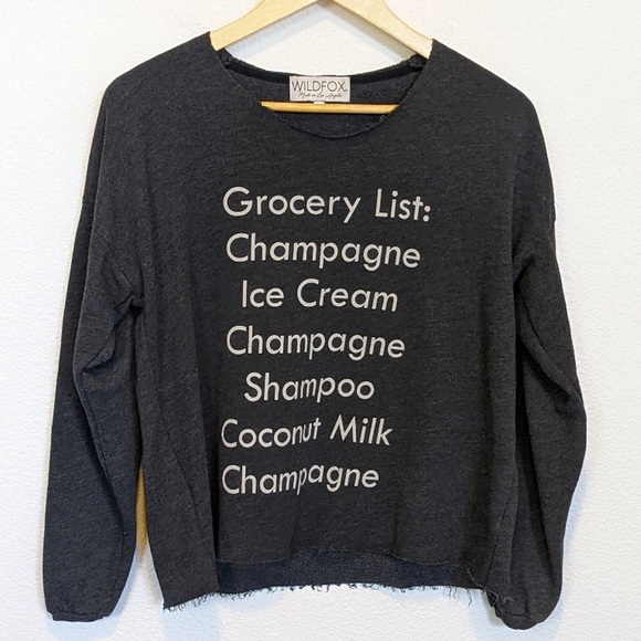 Wildfox Grocery List Graphic Pullover Sweatshirt Size XS. Like New! - Picture 2 of 6
